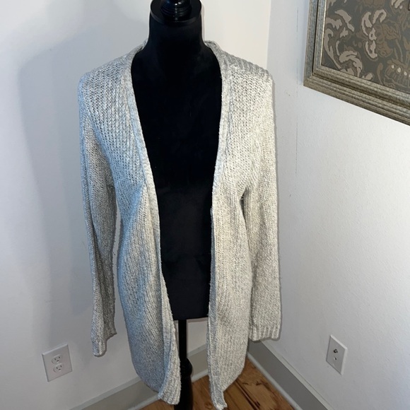 Gibson⭐️Latimer heather gray long loose knit long sleeves cardigan sweater Sz L - Picture 1 of 6